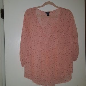 TORRID Floral Pintuck Top